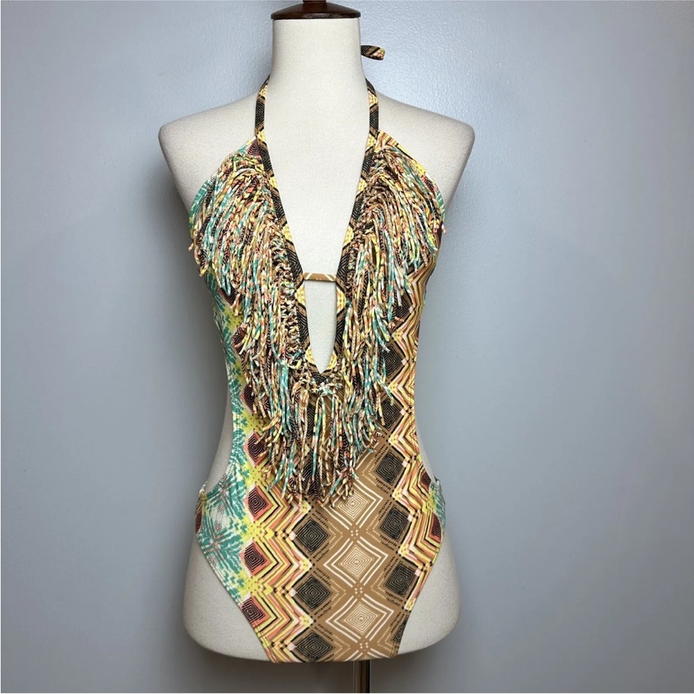 ⭐️NWT⭐️ RVCA "Yatzi" Boho Fringe one-piece swimsuit - Size: S - Picture 4 of 16